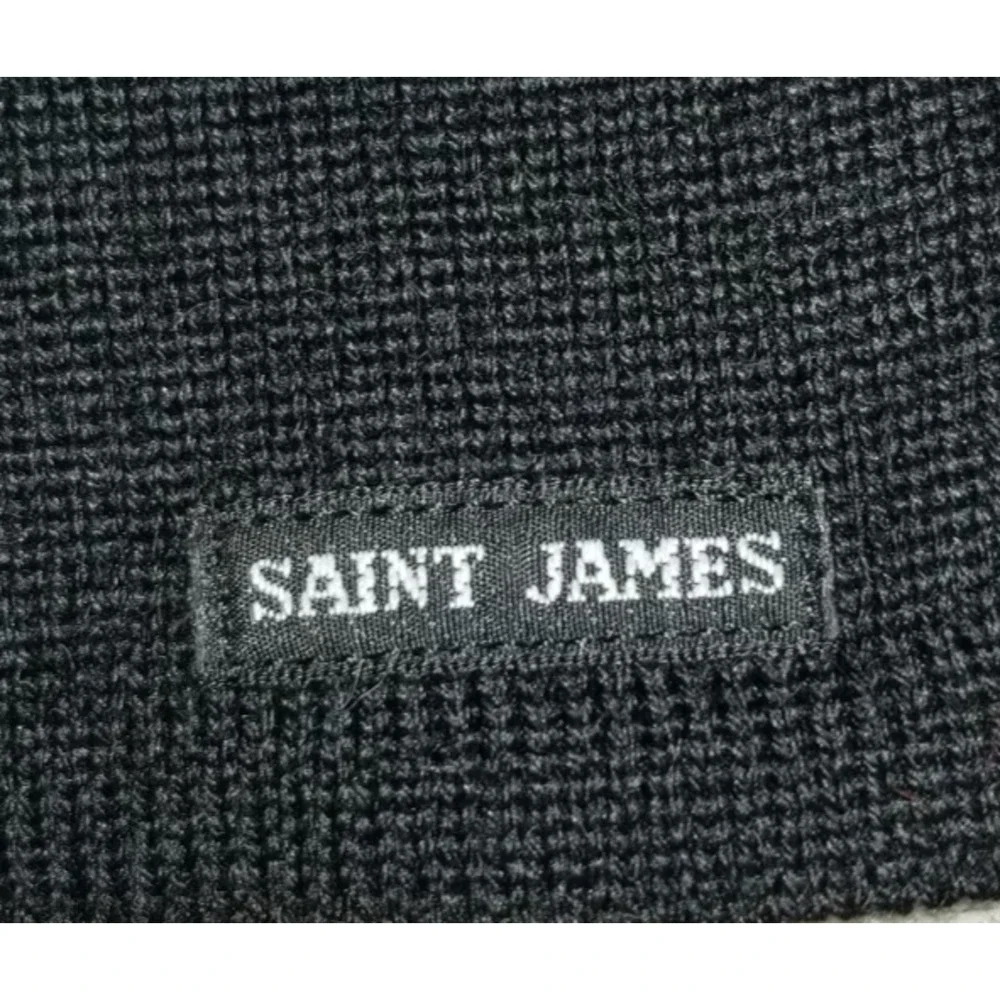 VINTAGE Womens Sweater/Jacket-SAINT JAMES-FRANCE-black wool Old Money Classic-M